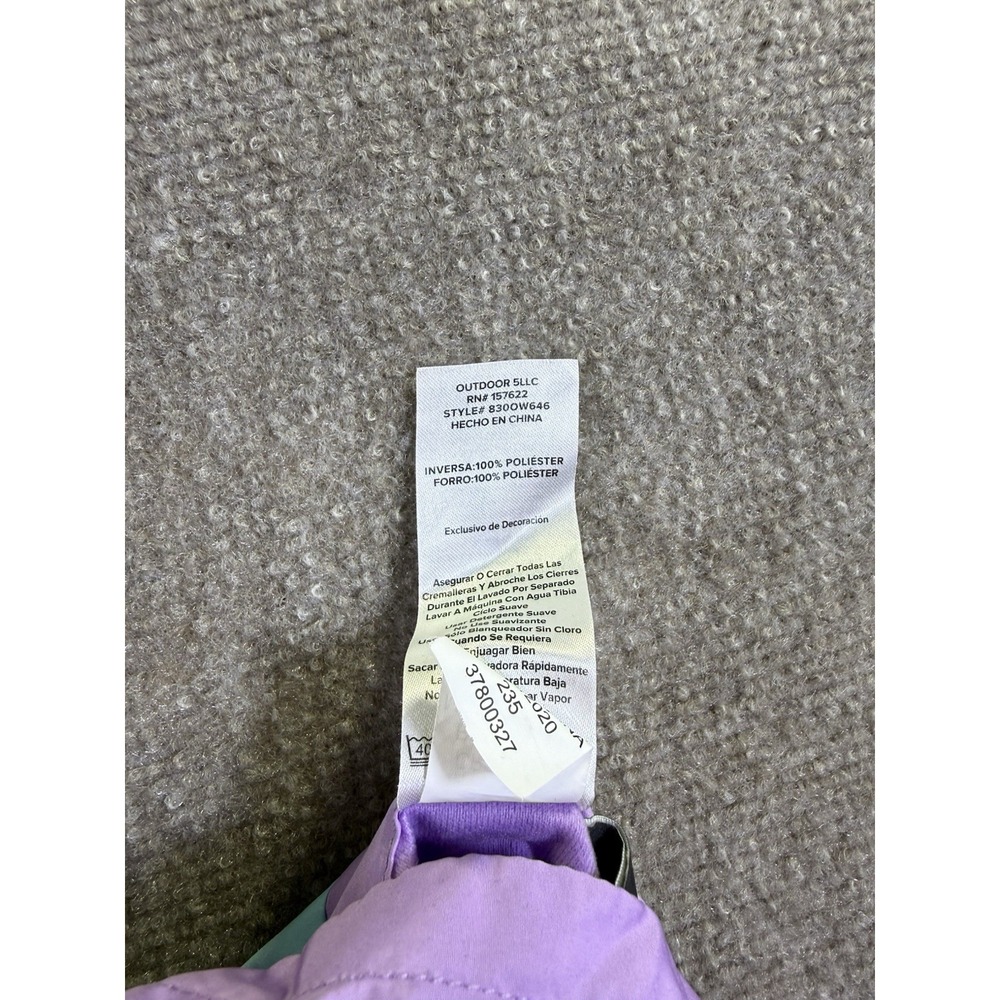 Eddie Bauer Girls Reversible Windbreaker/Fleece Hooded Jacket Size L Purple/Teal - Picture 10 of 14